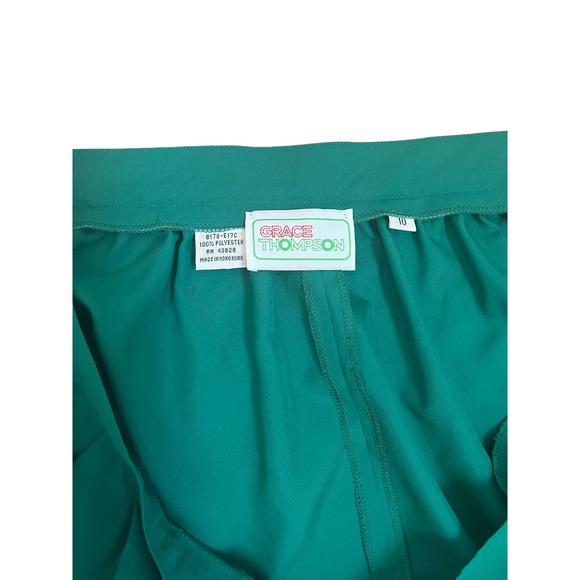 Vintage Grace Thompson Kelly Green MIDI Skirt Size 10 - Picture 6 of 8